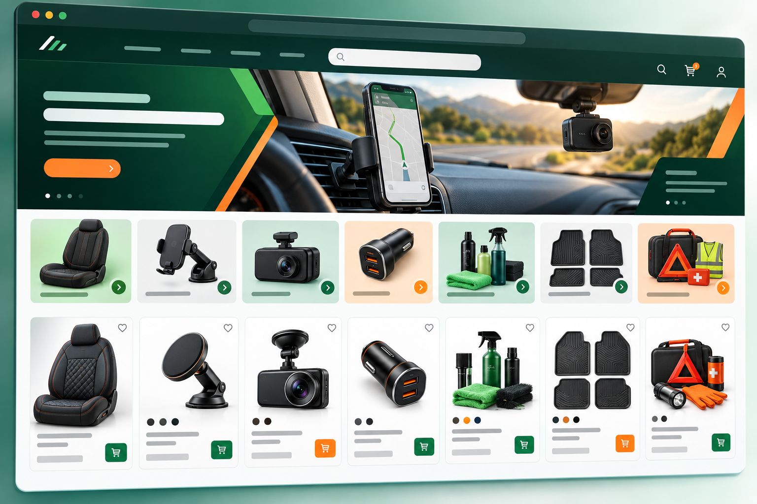 Modern auto accessories ecommerce storefront