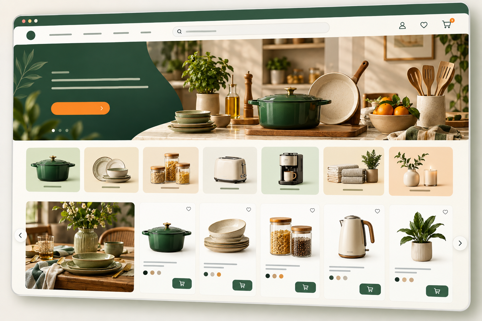 Modern home and kitchen ecommerce storefront