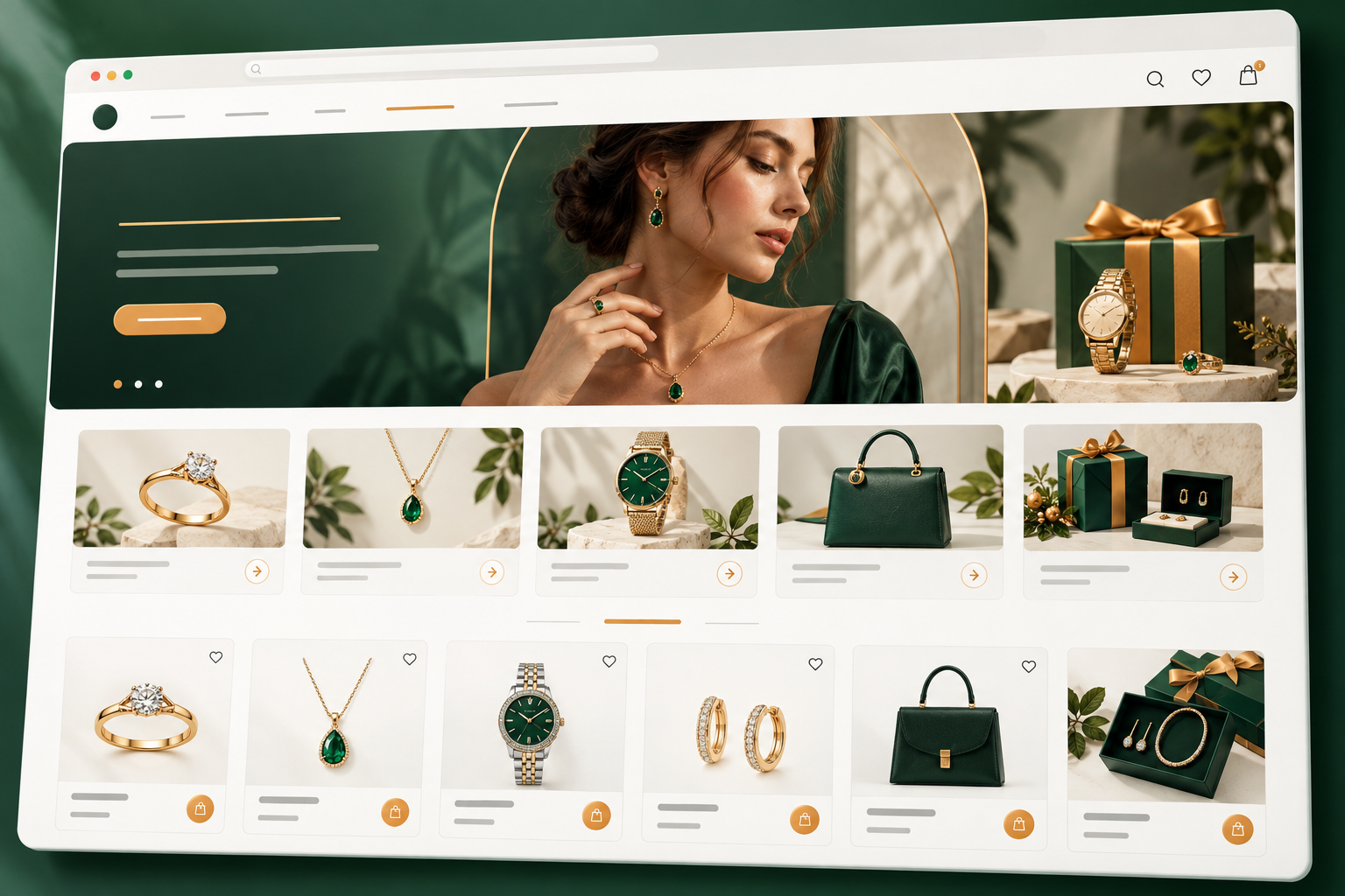 Modern jewellery and accessories ecommerce storefront