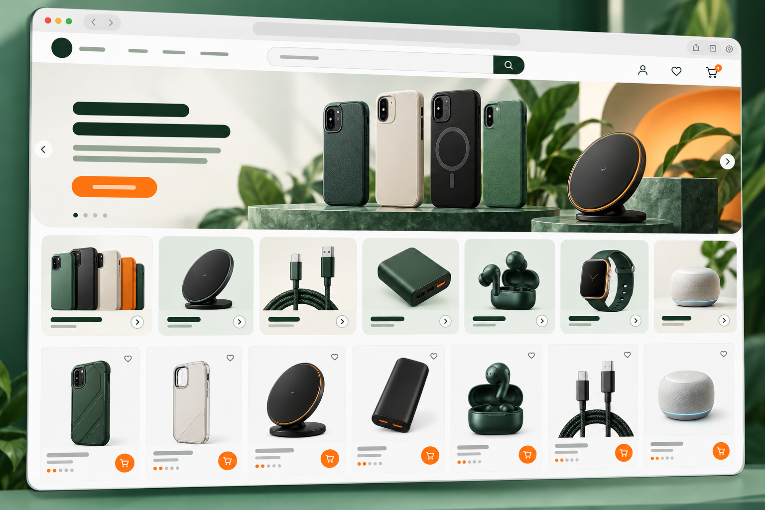 Modern phone accessories and electronics ecommerce storefront